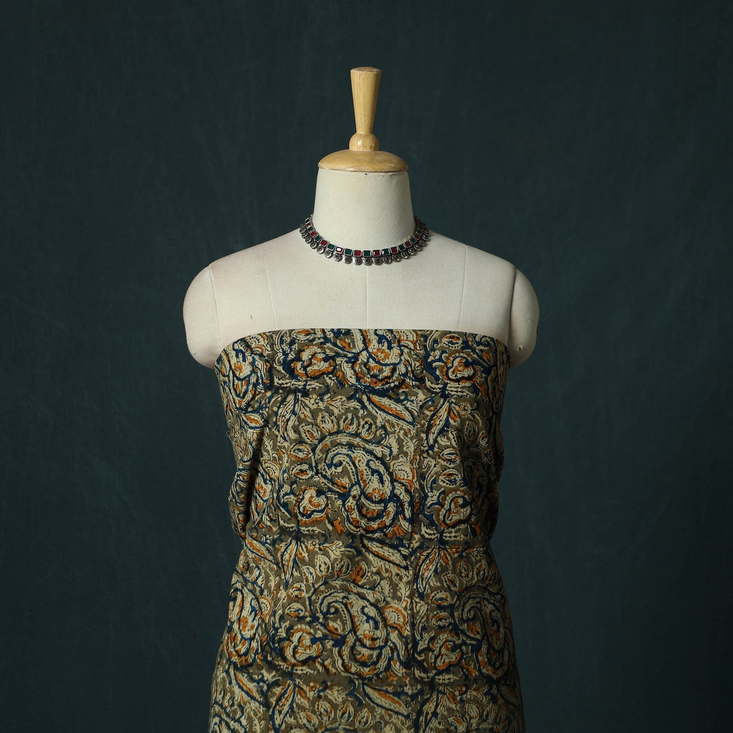 Pedana hand block print natural dyed cotton kalamkari 2pc