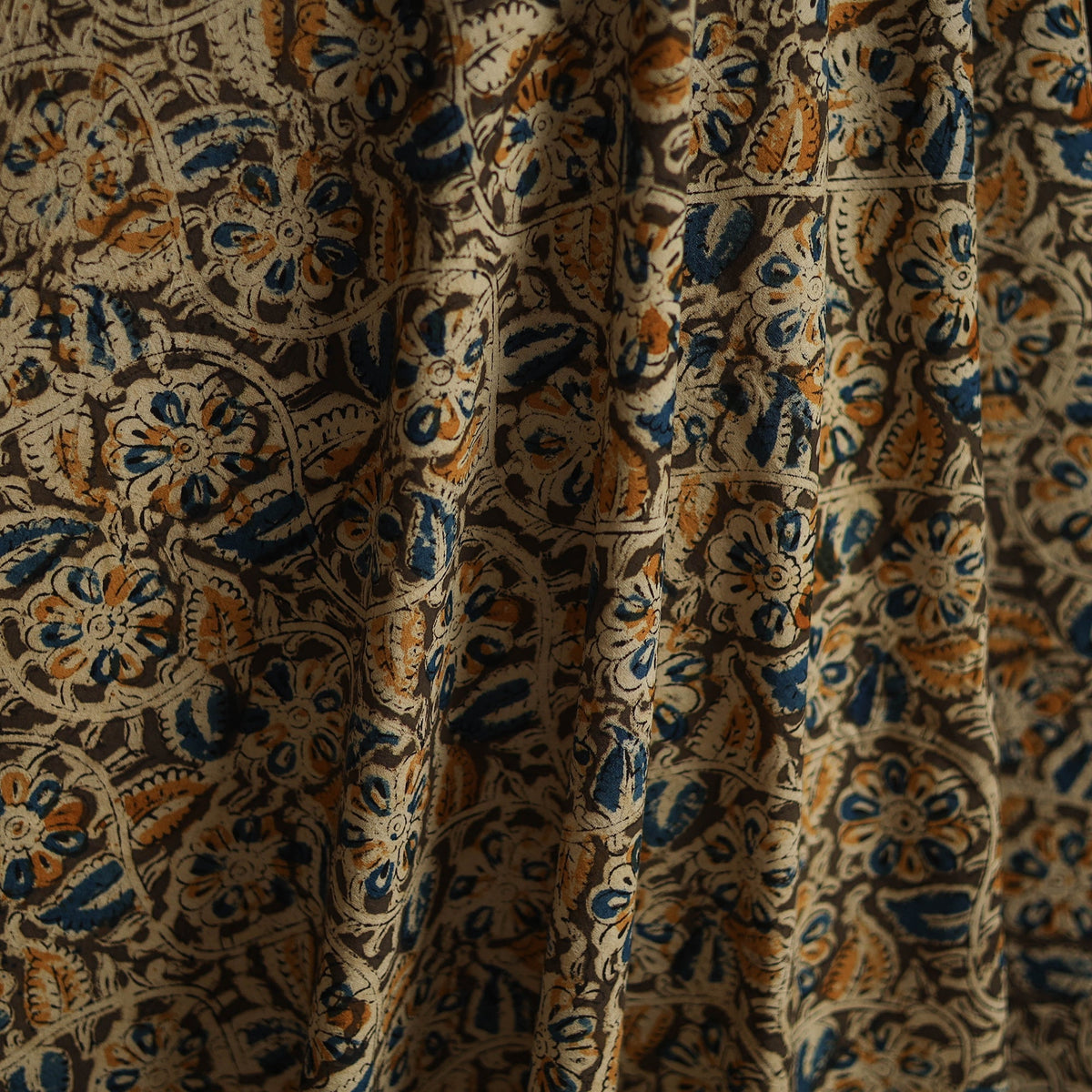 Pedana hand block print natural dyed cotton kalamkari
