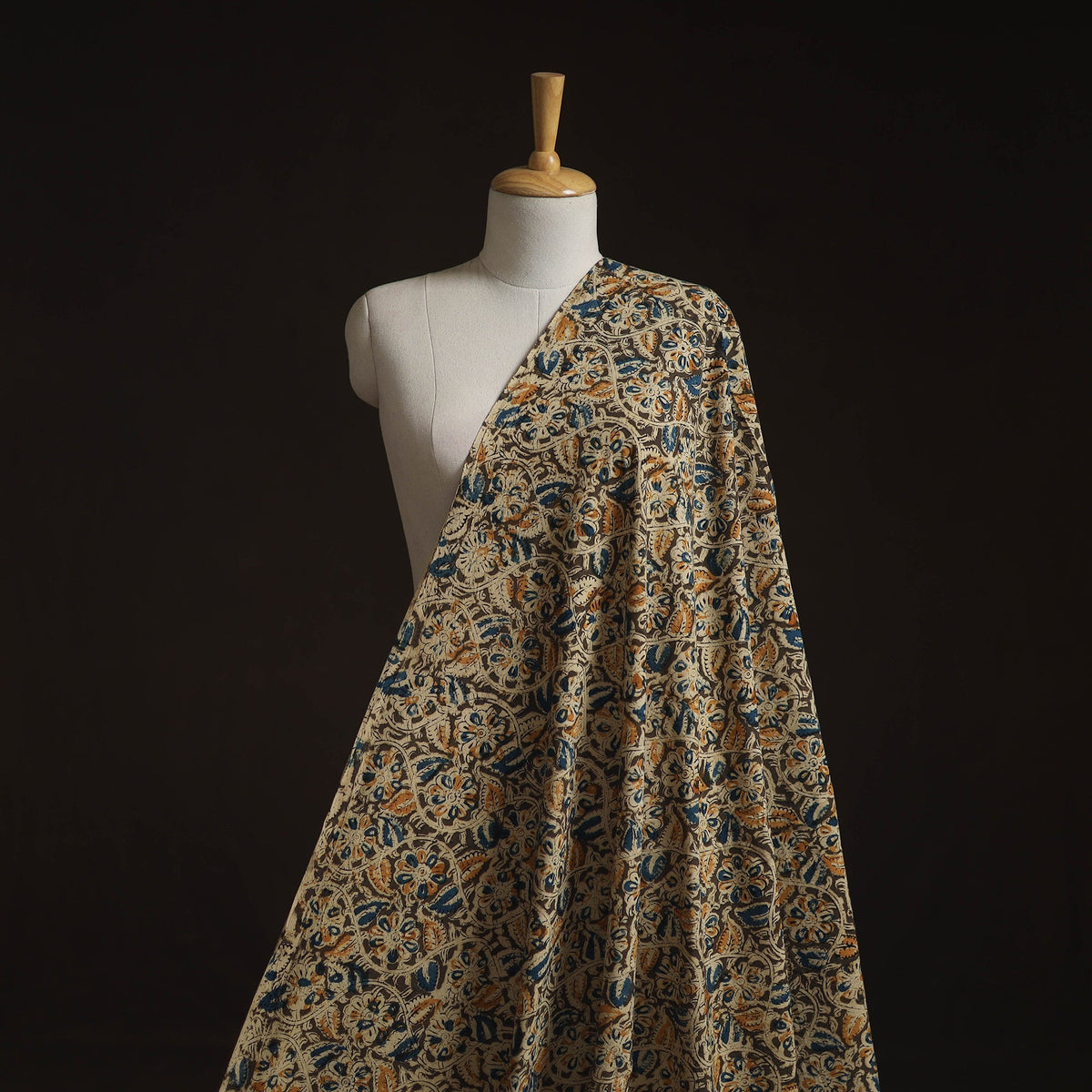 Pedana hand block print natural dyed cotton kalamkari