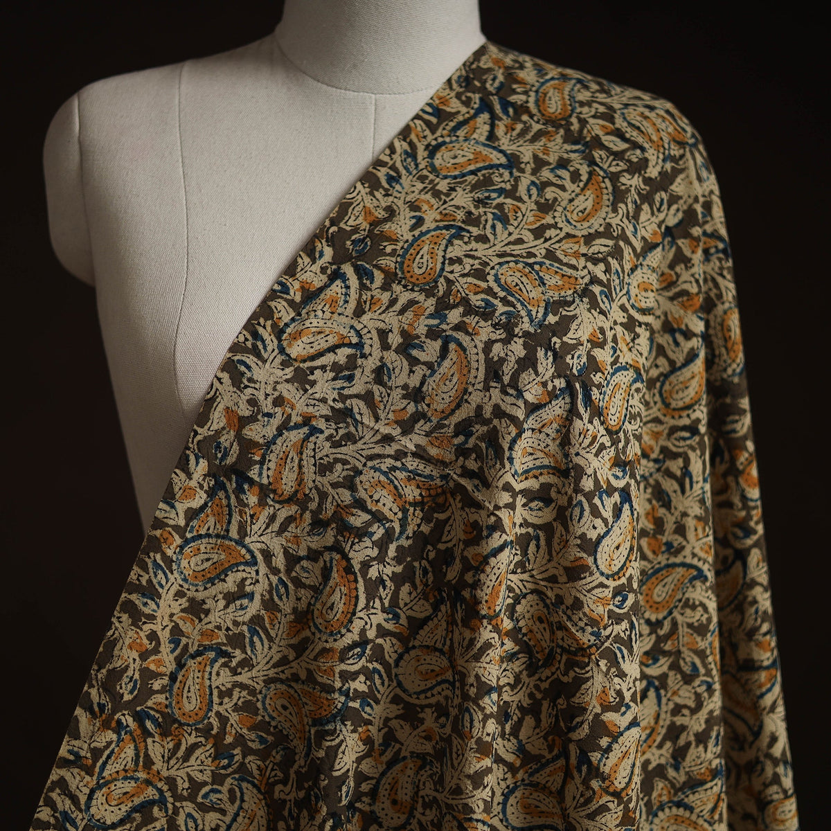 Pedana hand block print natural dyed cotton kalamkari