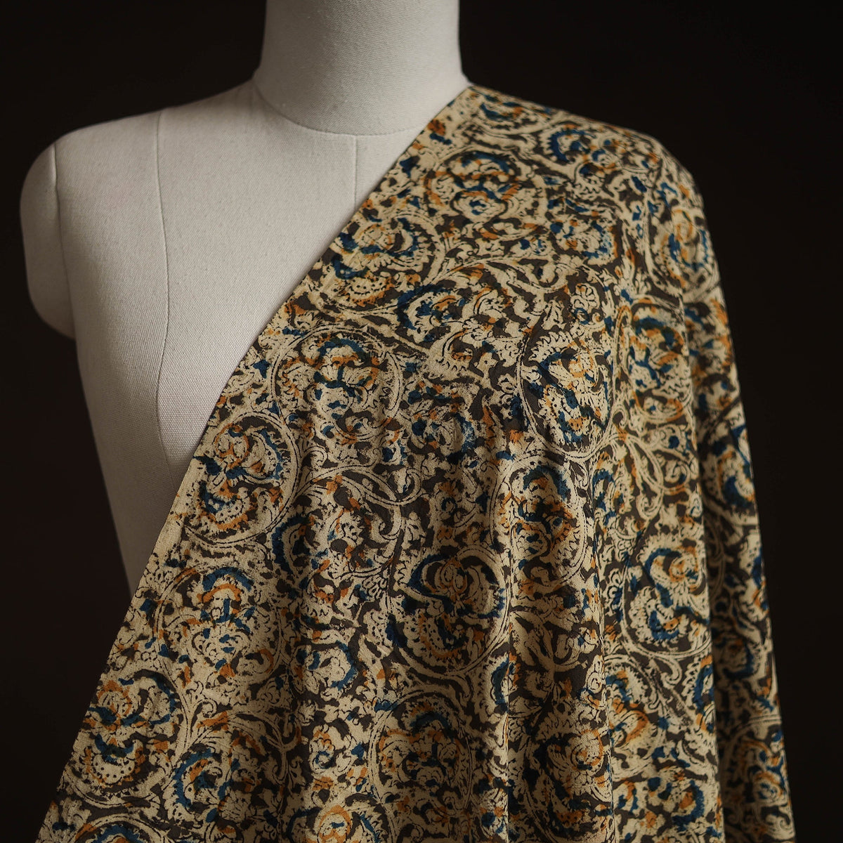 Pedana hand block print natural dyed cotton kalamkari