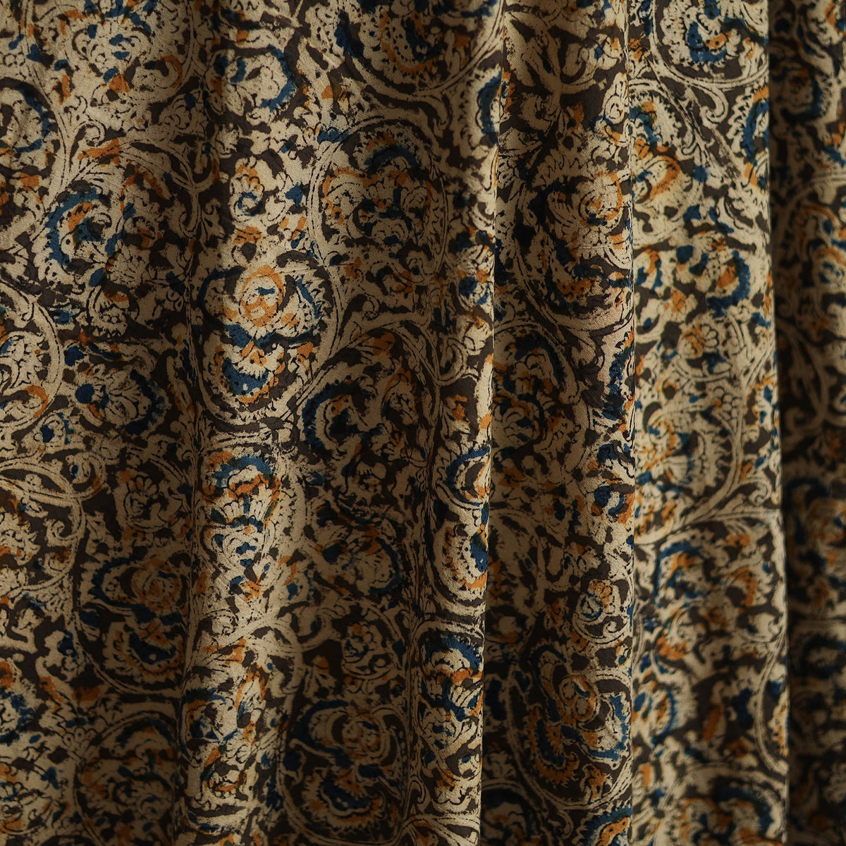 Pedana hand block print natural dyed cotton kalamkari