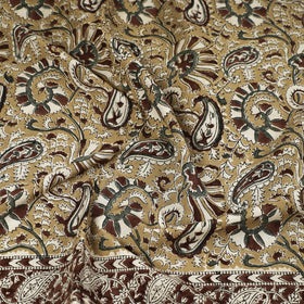 Green Pedana Kalamkari Block Printed Natural Dyed Cotton Scarf 