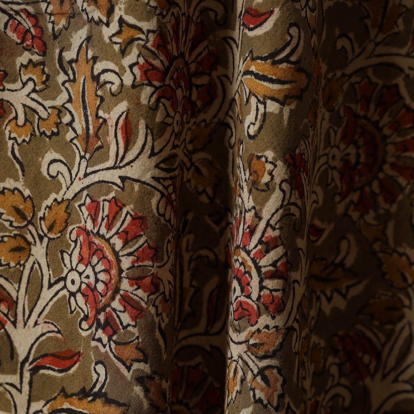 Pedana natural dyed cotton kalamkari fabric 03 - handcrafted