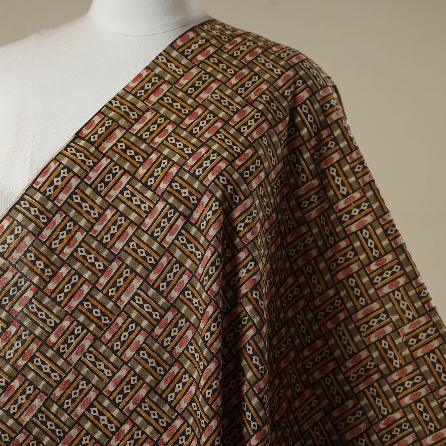 Pedana natural dyed cotton kalamkari fabric 04 - handcrafted