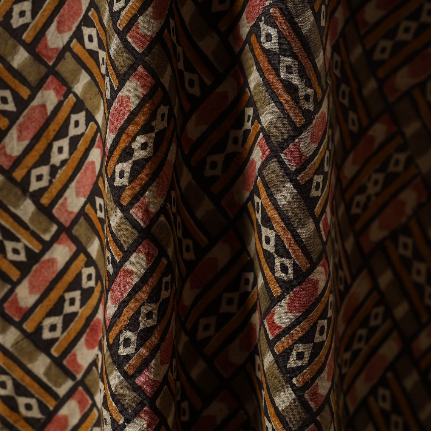 Pedana natural dyed cotton kalamkari fabric 04 - handcrafted