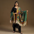 Pen Work Chanderi Silk Handpainted Kalamkari Dupatta
