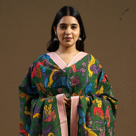 Pen Work Mangalagiri Cotton Handpainted Kalamkari Dupatta