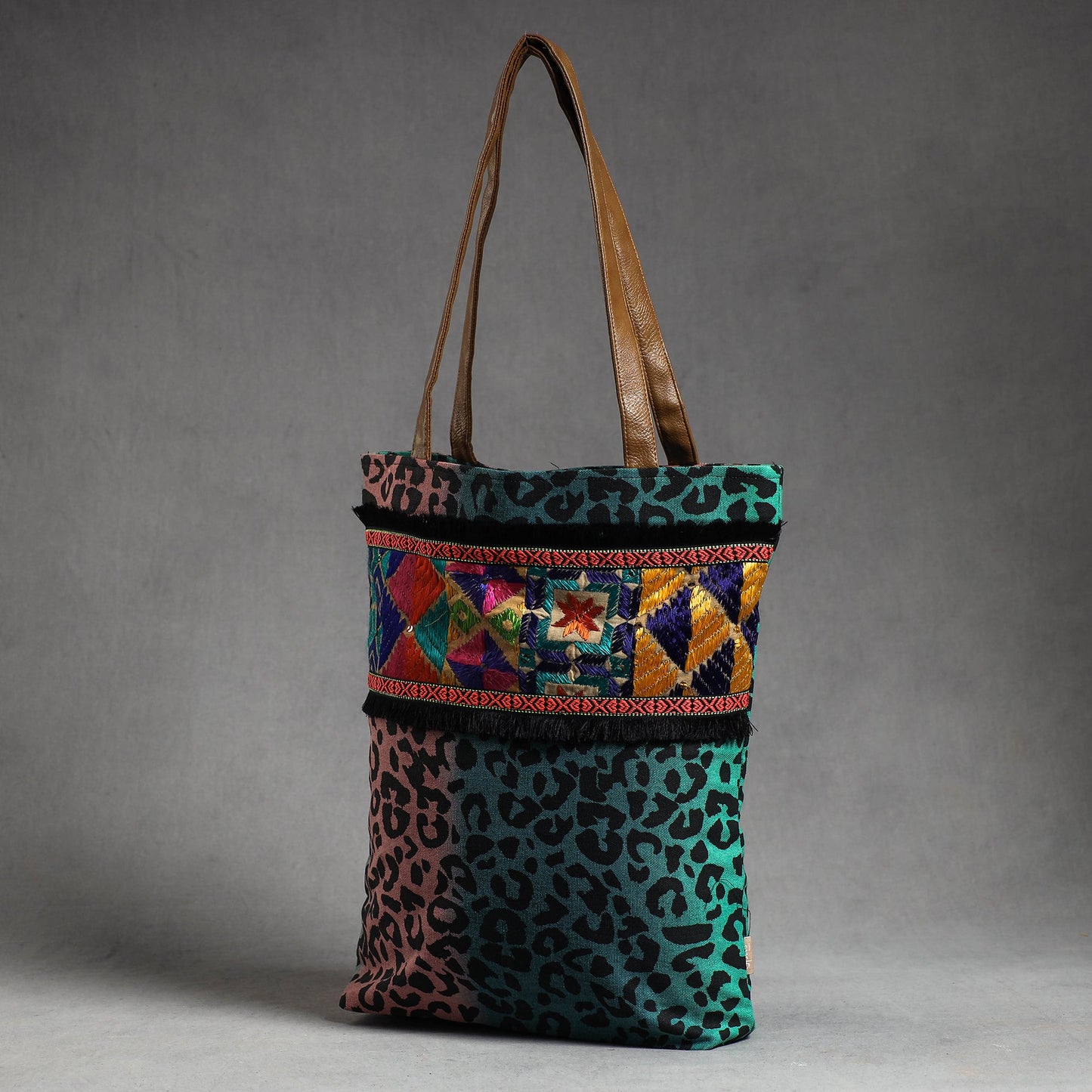 Buy Phulkari Embroidery Canvas Cotton Tote Bag Online at iTokri.com