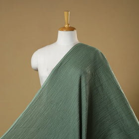 Green - pintuck plain cotton fabric 07 - handcrafted