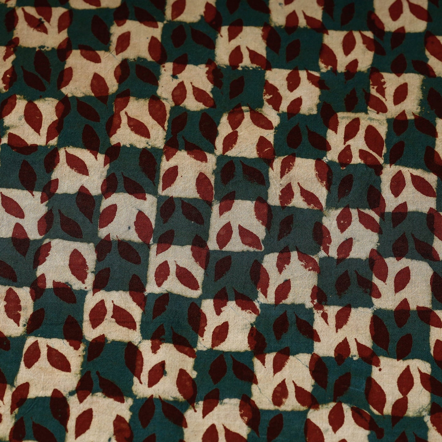 Green - pipad printed cotton fabric - handcrafted
