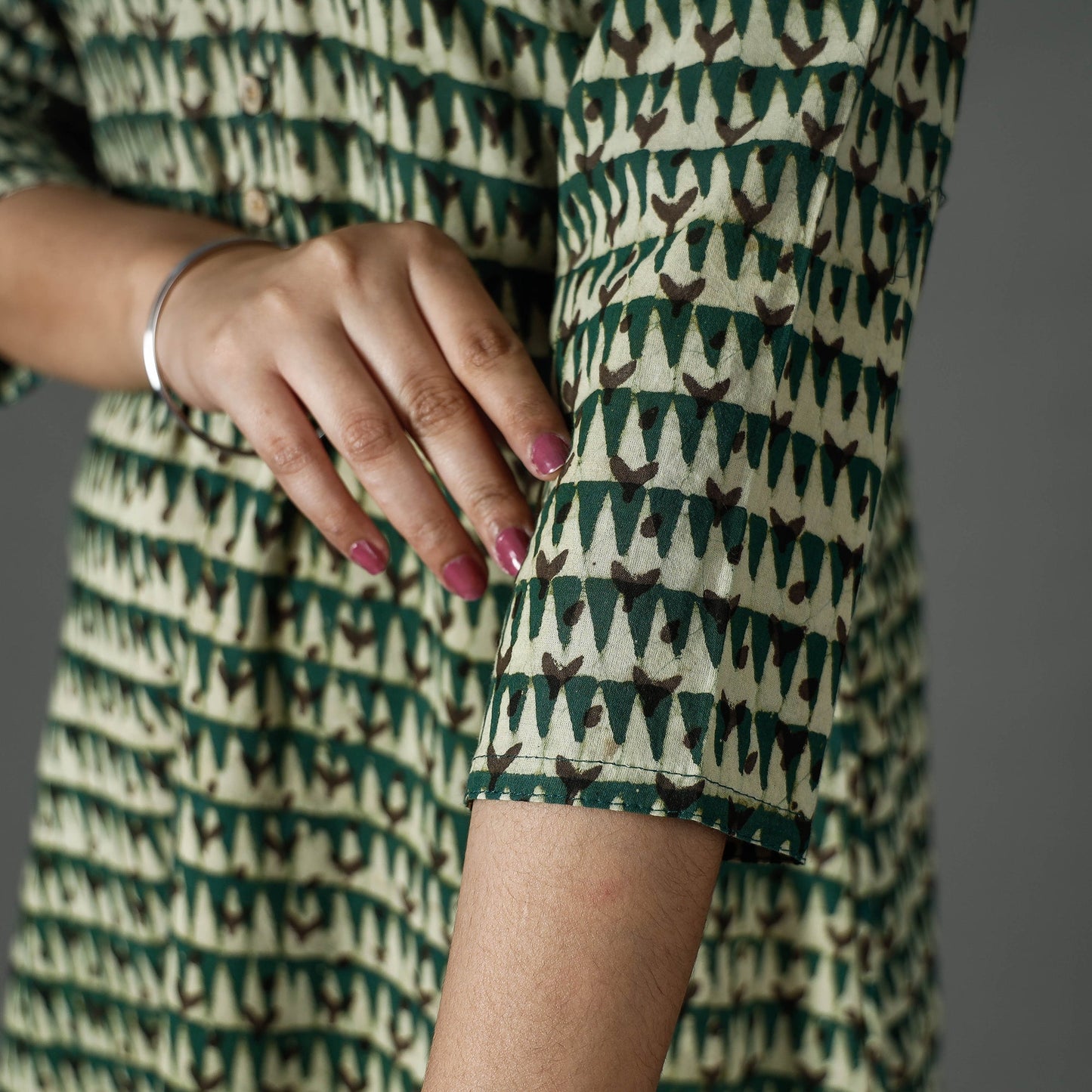 Buy Pipad Block Printed Cotton Long Kurta for Women