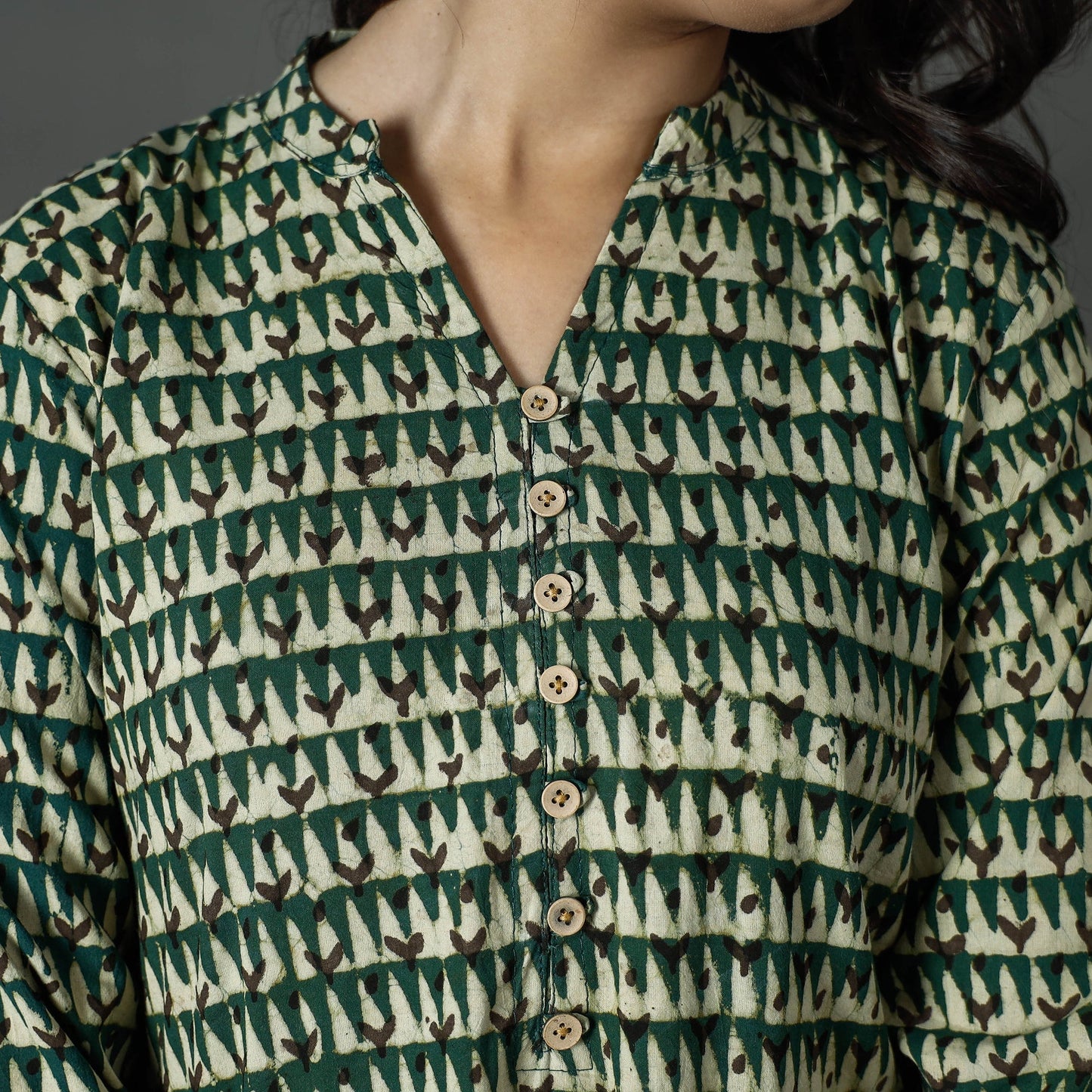 Buy Pipad Block Printed Cotton Long Kurta for Women