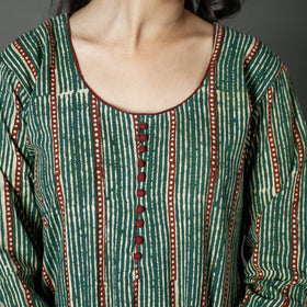  Pipad Block Printed Cotton Long kurta for Women
