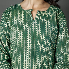  Pipad Block Printed Cotton Long Kurta for Women