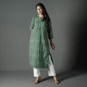  Pipad Block Printed Cotton Long Kurta for Women