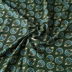 Green - pipad printed cotton fabric - handcrafted