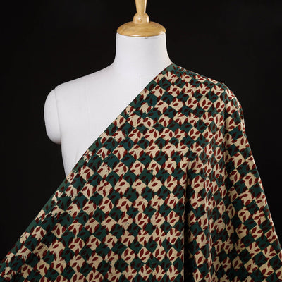 Green - pipad printed cotton fabric - handcrafted