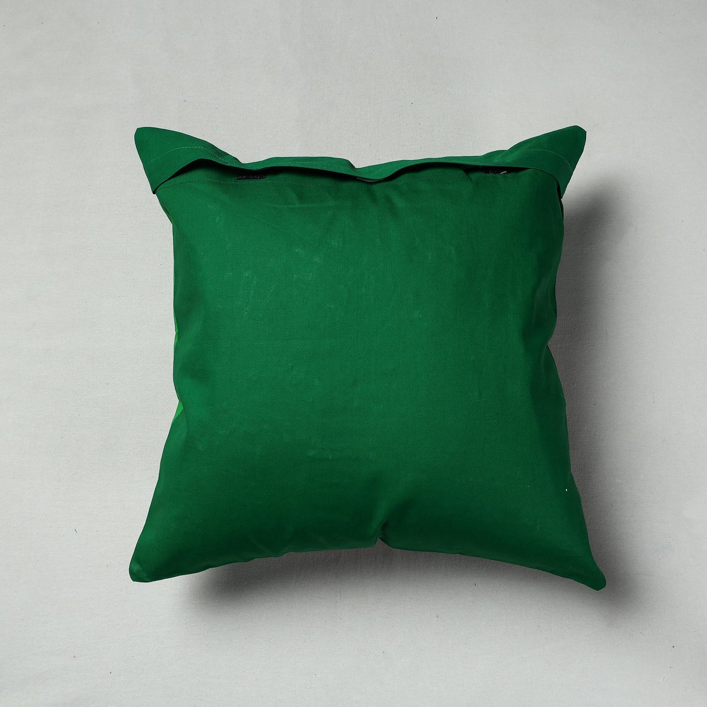 Green Pipli Applique Work Cotton Cushion Cover