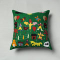 Green Pipli Applique Work Cotton Cushion Cover