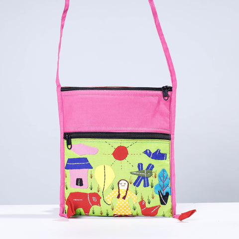  Pipli Applique Work Cotton Sling Bag 