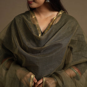  Green Plain Cotton Kota Doria Dupatta