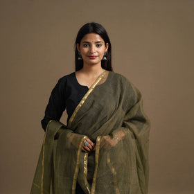 Green Plain Cotton Kota Doria Dupatta