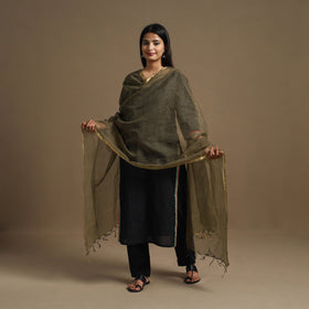  Green Plain Cotton Kota Doria Dupatta