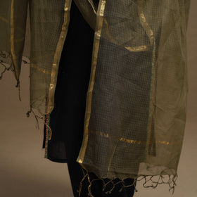  Green Plain Cotton Kota Doria Dupatta
