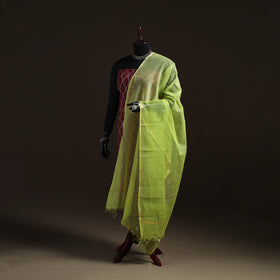 Plain cotton kota doria dupatta 03 - handcrafted
