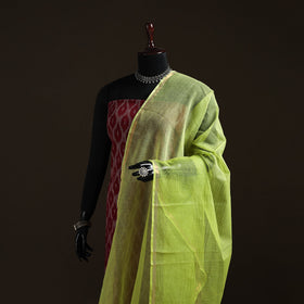 Plain cotton kota doria dupatta 03 - handcrafted