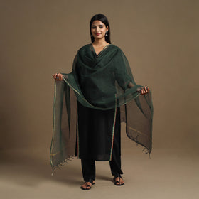  Green Plain Cotton Kota Doria Dupatta