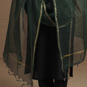  Green Plain Cotton Kota Doria Dupatta