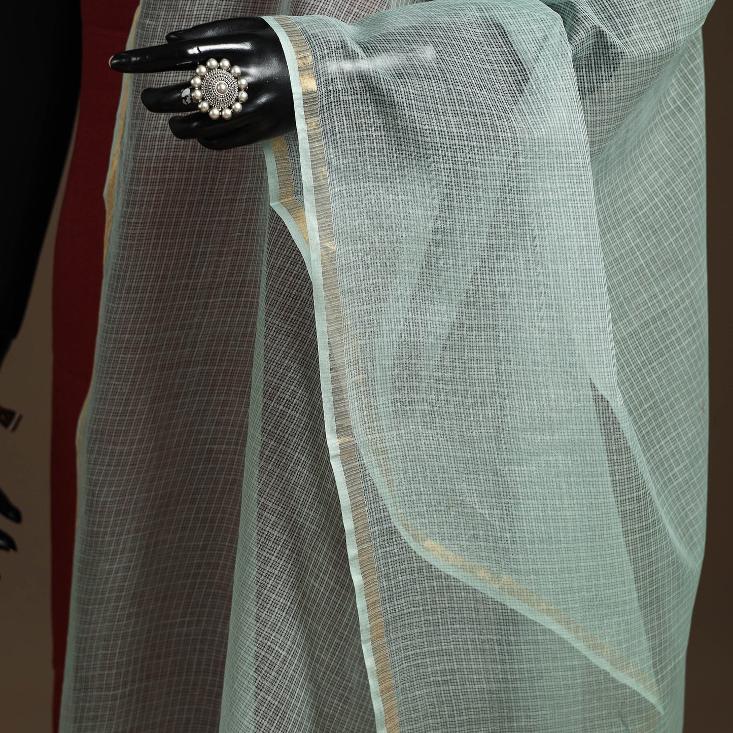 Plain cotton kota doria dupatta 17 - handcrafted