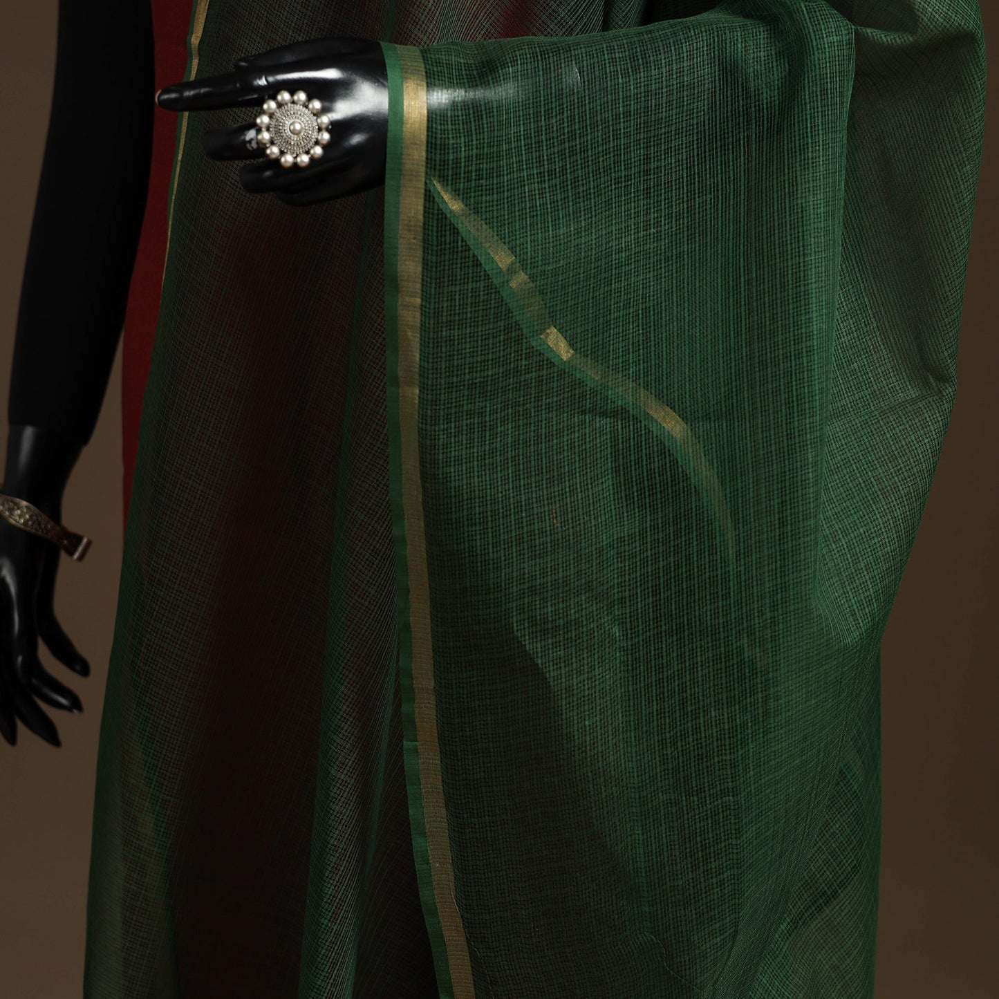 Plain cotton kota doria dupatta 21 - handcrafted