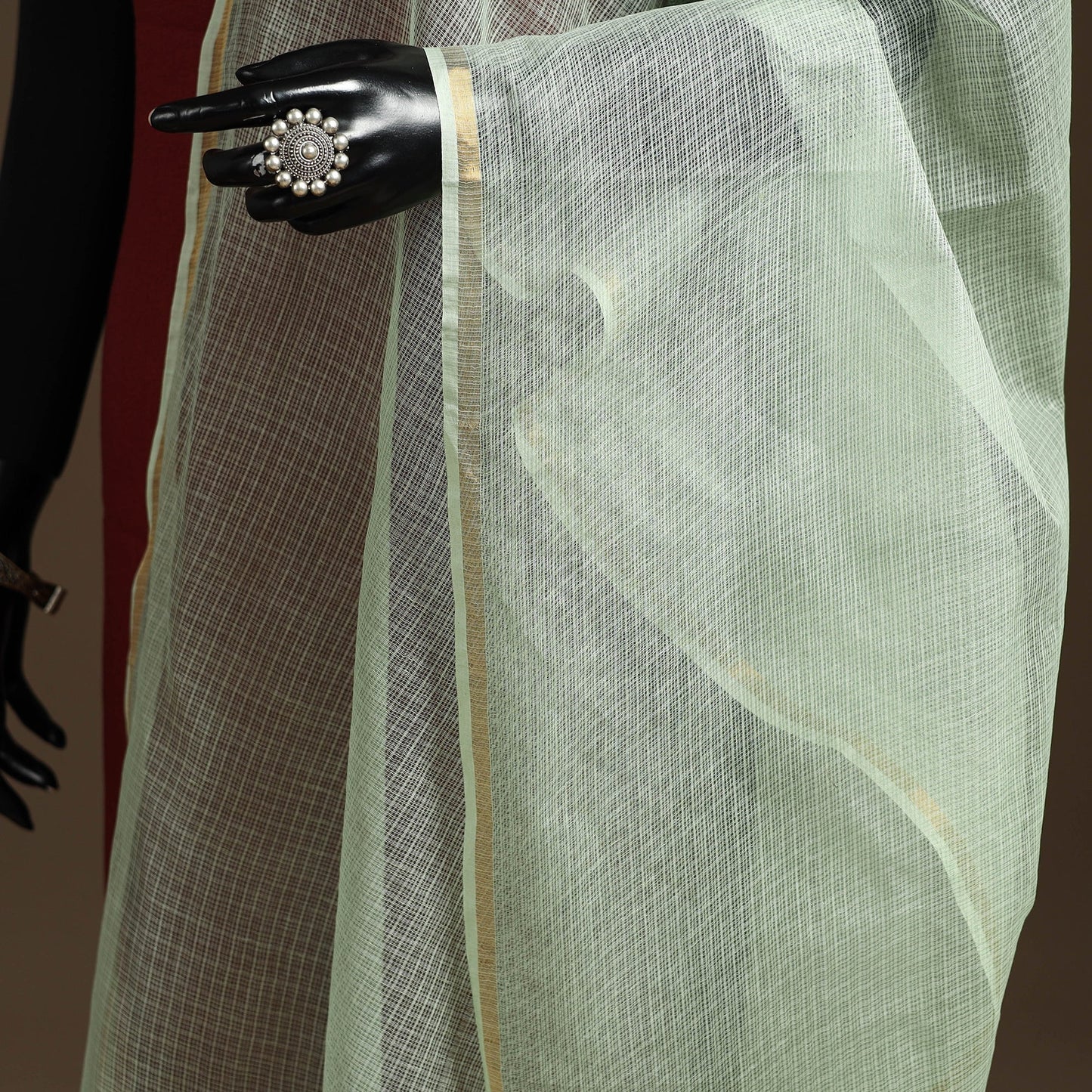 Plain cotton kota doria dupatta 24 - handcrafted