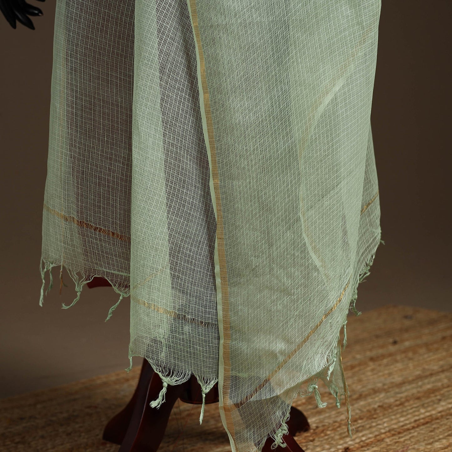 Plain cotton kota doria dupatta 24 - handcrafted