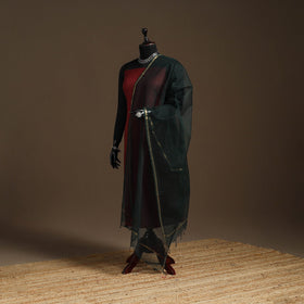 Plain cotton kota doria dupatta 26 - handcrafted