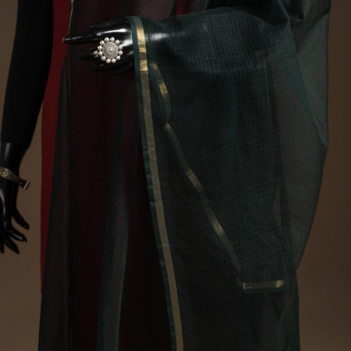 Plain cotton kota doria dupatta 26 - handcrafted