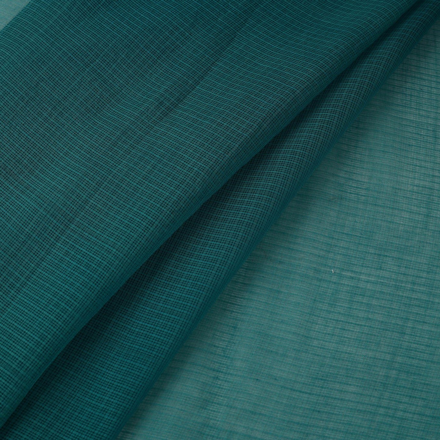 Green Plain Cotton Kota Doria Fabric 