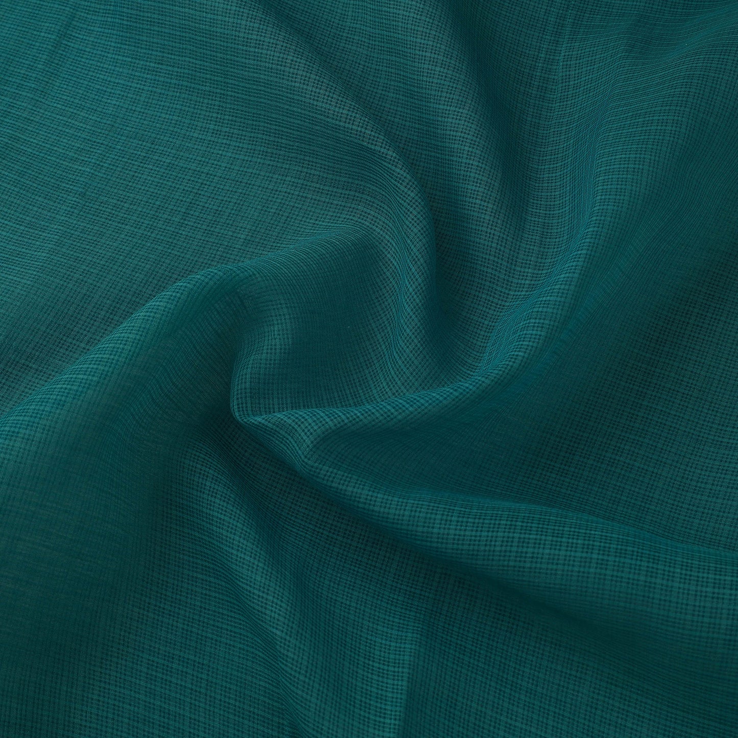 Green Plain Cotton Kota Doria Fabric 