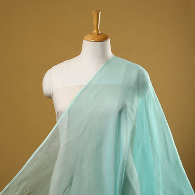 Green Plain Cotton Kota Doria Fabric 