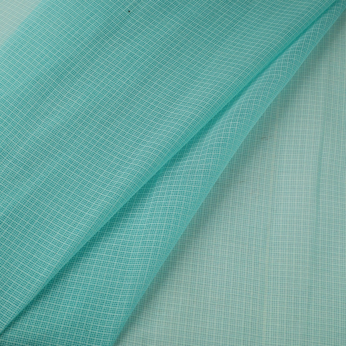 Green Plain Cotton Kota Doria Fabric 