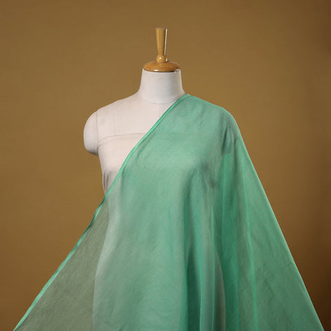 Green - plain cotton kota doria fabric 14 - handcrafted