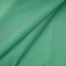 Green - plain cotton kota doria fabric 14 - handcrafted