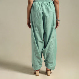 Green Plain Cotton Women Salwar