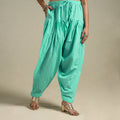 Green Plain Cotton Women Salwar