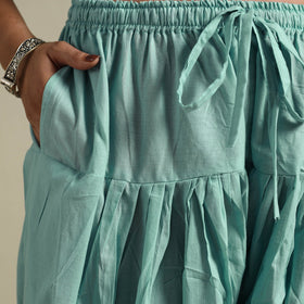 Green Plain Cotton Women Salwar