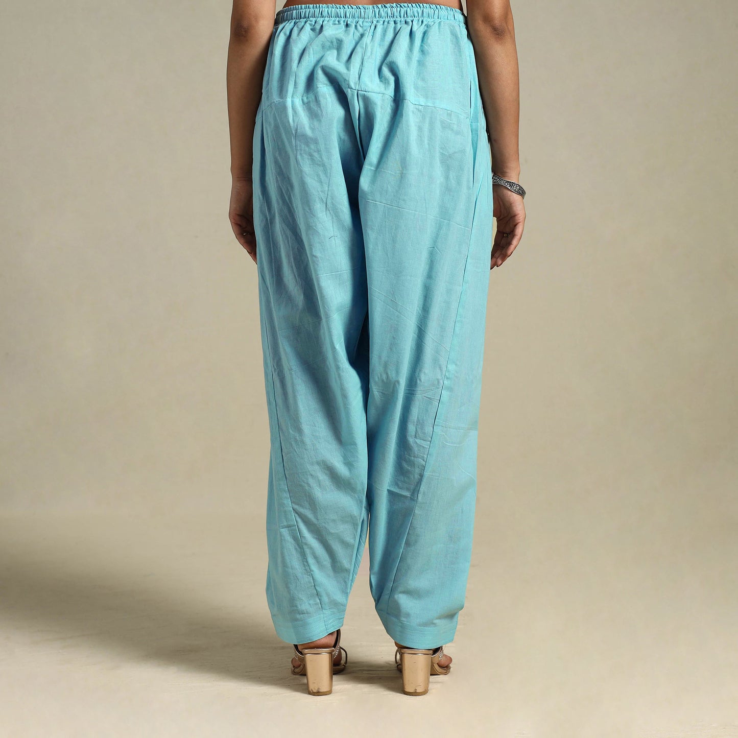 Sky Blue - Plain Cotton Women Salwar 17