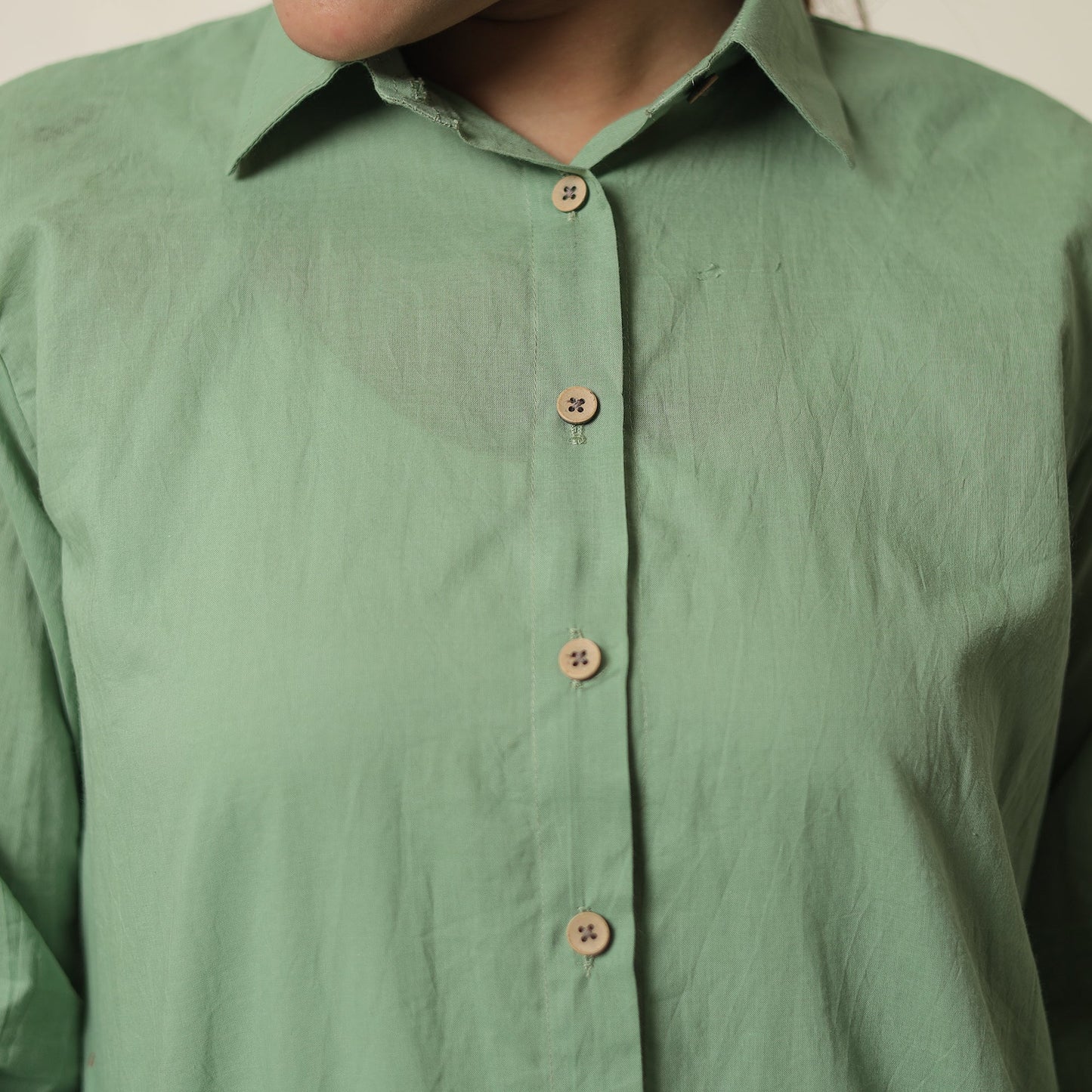 Green - plain dyed cotton co-ord set 06 - handcrafted